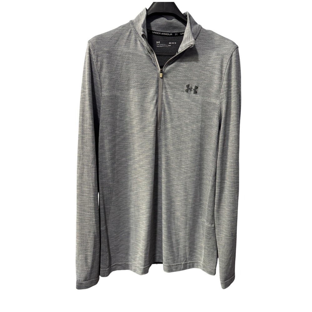 Under Armour Mens Vanish Seamless 1/4 Zip Pullover Grey Heather Medium Fitted